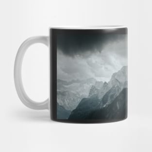 Foggy mountain peaks Mug